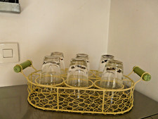 6 verres avec Panier grillagé