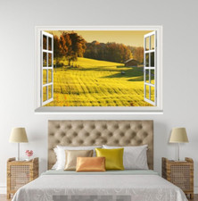 3D prairie arbres 65 fenêtres ouvertes WallPaper peintures murales mur impression déco Carly