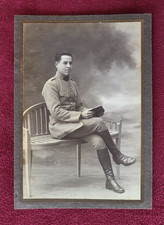 PHOTOGRAPHIE MILITAIRE CARTONNEE - WW1 14/18 - SOLDAT en TENUE - GUERRE TRANCHEE