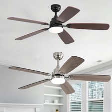 Ventilateur de plafond nickel/noir avec LED & télécommande 6 vitesses