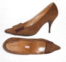 ARAH vintage escarpins cuir daim cognac P 37,5 TBE