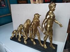 Impressionnante Sculpture "L'Evolution Humaine" Statue Décorative Singe Homme