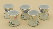 SERIE DE 5 COQUETIERS VINTAGE 1960 PORCELAINE DE LIMOGES UC H 5 cm FLEURS