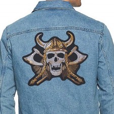 Viking Skull with Axes back