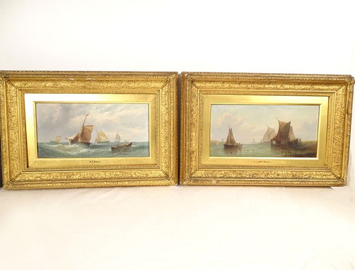 Pair hst marine paintings - pair,