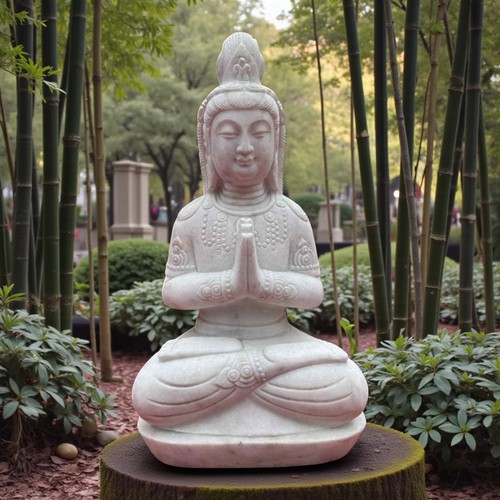 Statue jardin bouddha guanyin - jardin,