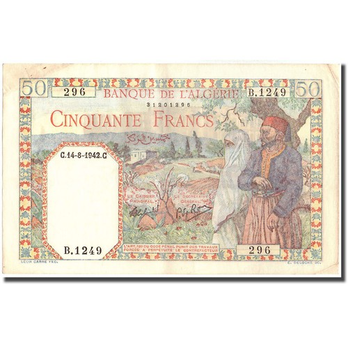 Billet algeria 50 - algeria,, francs