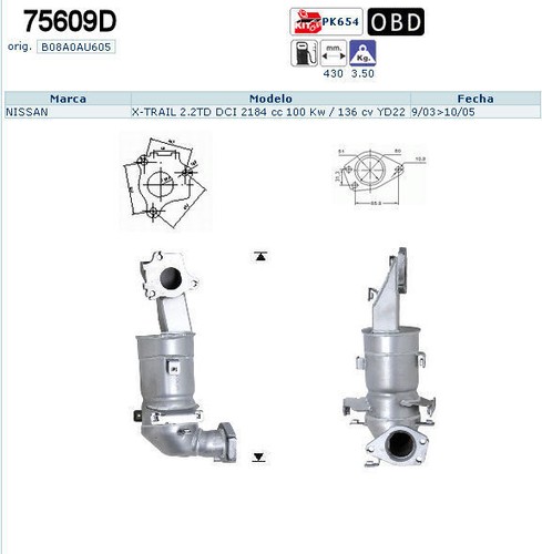 Pot catalytique nissan trail - nissan, x-trail