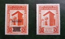 San Marino 1943  - ci sono 2 bolli Ventennale dei fasci 10c e Gov. Prov. 10c
