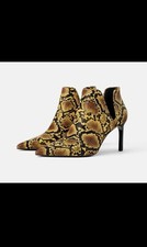 ZARA ANIMAL PRINT ANKLE BOOTS