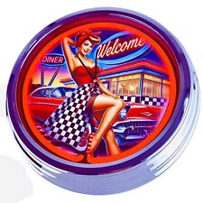 N-0818 "Diner-16" Horloge Murale Néon Décoration Salon Bureau Atelier Cuisine