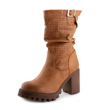 Bottes Femme Ajourés Biker Casual Talon Confortable Toocool G675