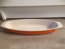 Ancien Plat Long Fonte Orange