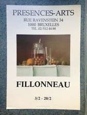 FILLONNEAU (c 1980) AFFICHE ANCIENNE ORIGINALE PRESENCES-ARTS BRUXELLES
