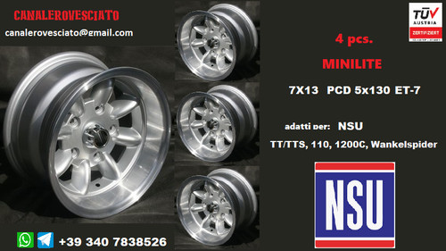 Jantes minilite 13 - 7j, pouces