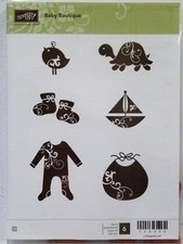 Stampin Up Bébé Boutique Transparent Fixation Tampons Bavoir Bottillons Tortue