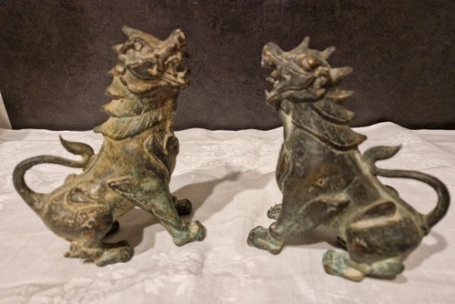 Chien chinois ancien - chien, bronze