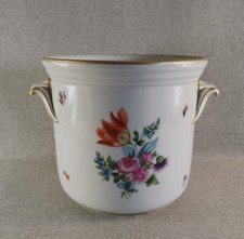ORIGINAL CACHE POT EN PORCELAINE HEREND HUNGARY HONGRIE DECOR DE FLEURS