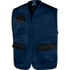 Gilet de travail multipoches sans manches bleu et orange Mach 1 S DELTA PLUS