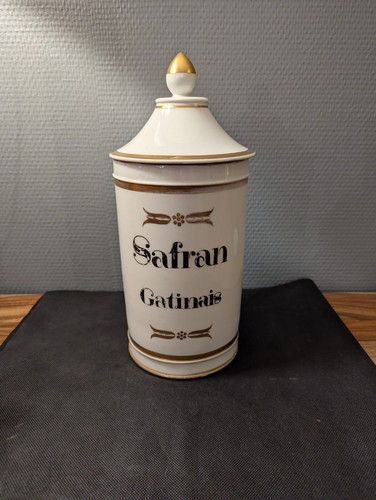 Beau ancien pot safran - et,
