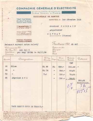 1939 compagnie generale - 1939,