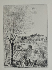 FRELAUT Jean, "Le printemps", Pointe sèche. XXe.