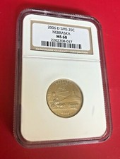 2006 D SMS État Quart NGC MS68 Nebraska