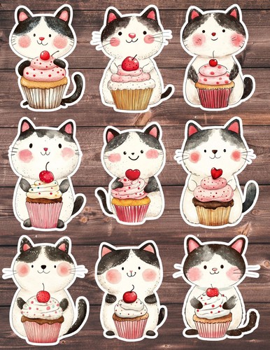 Cat with cupcake - with, die