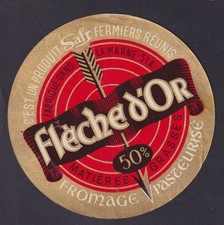 Ancienne petite étiquette Fromage  France BN200612 Flèche d'Or La Marne