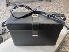 Ancienne Grande Sacoche Mallette En Cuir Pour Appareil Photo Matériel Vintage