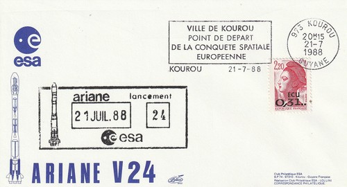 Esa enveloppe 1988 fusée - esa,