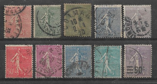 Lot timbres semeuse lignée - semeuse,