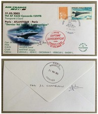 Signé CDB, Concorde F.BVFB, Vol Paris/Atlantique/Paris 31/05/2003 Pilote VIALLE