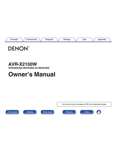 Denon avr x2100w receiver - denon,