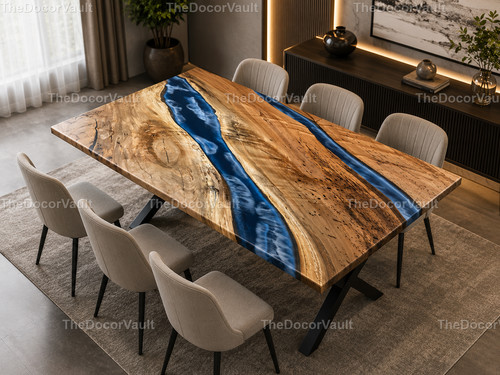 Live edge walnut - walnut, blue