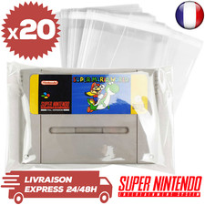 20 Protections Sachet Pochette Refermable Transparente Jeux Super Nintendo Loose