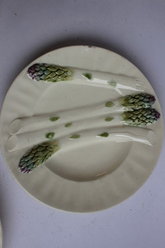 Assiette asperges barbotine - assiette,
