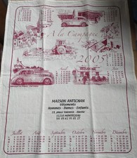 Calendrier tissus torchon 2005 thème La campagne
