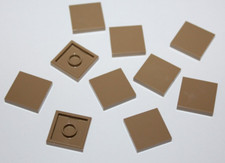 10 x Lego Dark Tan Tile 2x2