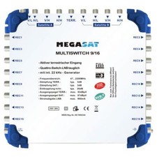 Megasat Multiswitch 9/16 DiSEqC Répartiteur Compatible Avec LNB Quad