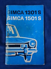 NOTICE D'UTIL. & ENTRETIEN - Oper. and maint. instructions - SIMCA 1301S 1501S