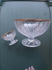 COUPE + 8 COUPELLES en Cristal d'Arques modèle LONGCHAMP OR