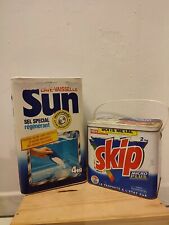 Ancienne boite Skip - LOT X2 BOITES CARTON + METAL - Lessive Ménagère Vie Linge