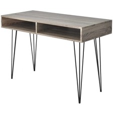 Bureau avec 2 compartiments Gris Table d‘ordinateur Table de travail vidaXL