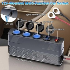 Prises distributrice Allume-Cigare Voiture avec 3 Prises, 4xUSB et câbles