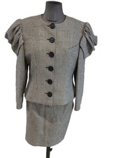 Superbe Et Authentique Tailleur Laine Pied De Poule Lanvin 38/40 Tbe Vintage