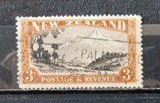 NEW-ZEALAND-1935 -  timbre oblitéré  3 sh. brun jaune Y&T# 206