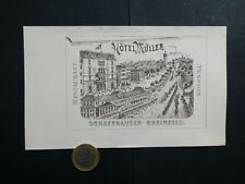 Hôtel restaurant pension Müller Schaffhouse chute du Rhin vers 1900 étiquette