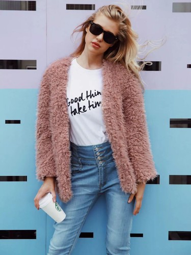 Veste femme manteau fourrure - veste,