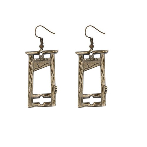 Antique guillotine earrings - guillotine,